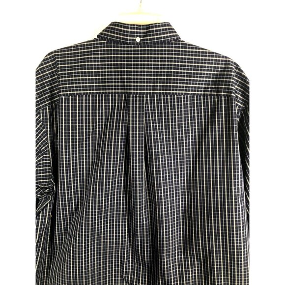 Duluth Trading Mens Long Sleeve Button-Up Plaid Shirt Navy Check Pattern Size XL - Picture 8 of 10